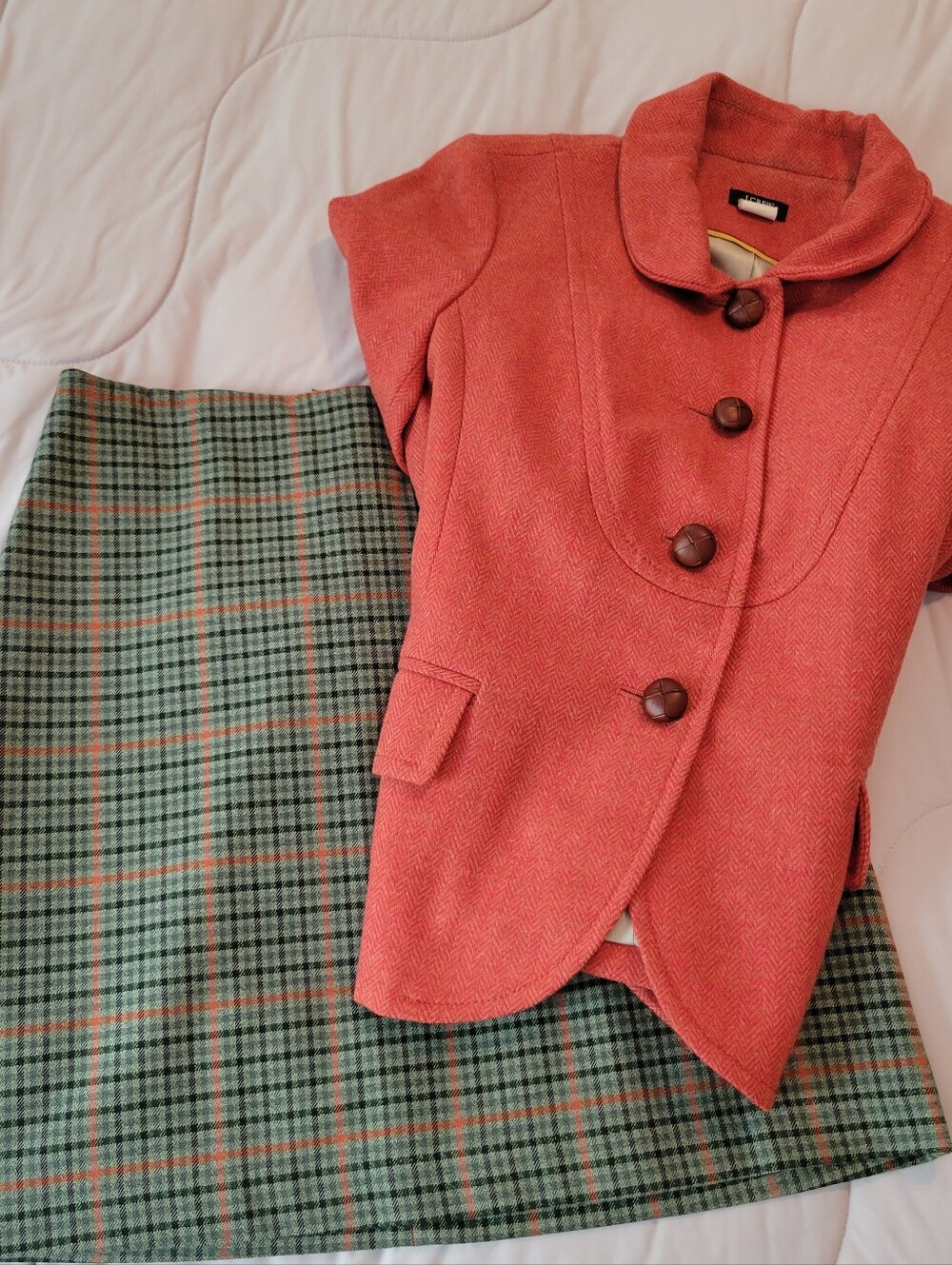 J. Crew Orange Coral Rounded Collar Wool-Blend Blazer - Picture 7 of 9